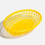 Canasta Ovalada de Plástico Amarilla
