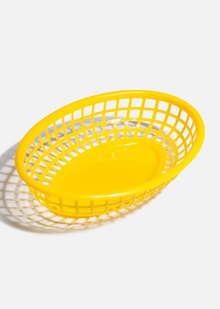 Canasta Ovalada de Plástico Amarilla