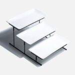 Set de Charolas Rectangulares Escalonadas con Base Metálica