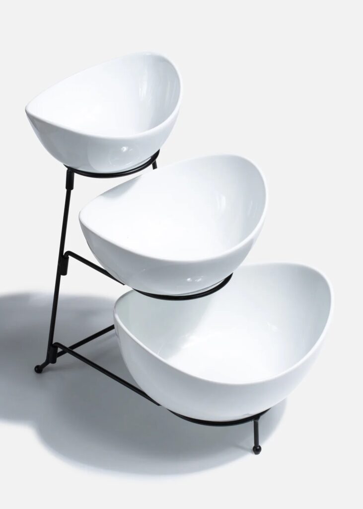 Set de Bowls Escalonados con Base Metálica