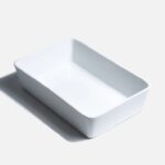 Charola Rectangular de Cerámica Blanca