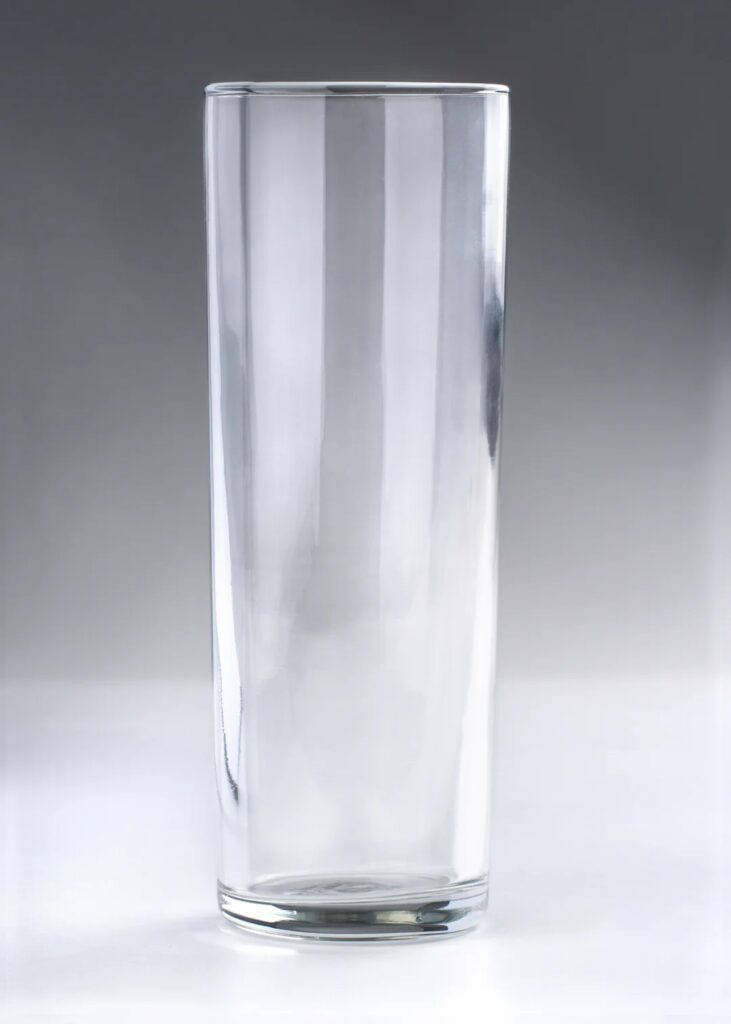 Vaso Tubo de Vidrio Transparente